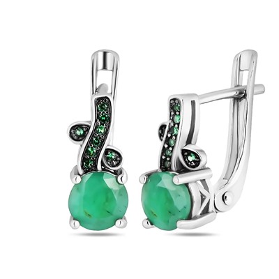 Серьги, изумруд берилл , наноизумруд, SL-RIC57