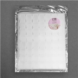 Органайзер для хранения мелочей, 56 ячеек, 21×17.5×2.5 см, прозрачный