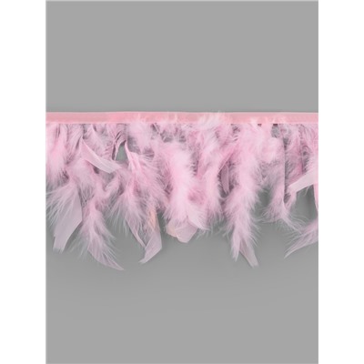 Перья индюка декоративные, на ленте, 13-17 см, 5±0.5 м, розовые