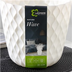 Горшок для цветов с поддоном Wave, 2.5 л, d=17.5 см, пластиковый, белоснежный
