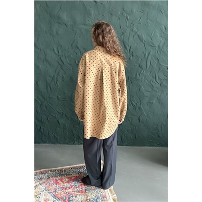 Рубашка женская  HUG077/11/Бежевый, черный