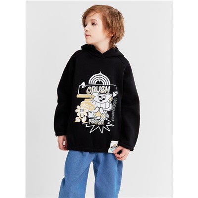 Толстовка (худи) детская MINAKU: CRUSH, чёрная, рост 122 см