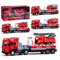 Машина "Перевозчик пожарной техники" (свет,звук) в коробке