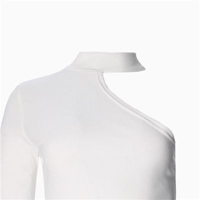 Лонгслив на одно плечо женский, белый, размер 44