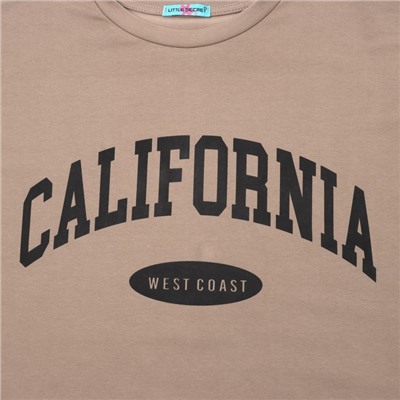 Футболка женская Little Secret, коричневая, размер оверсайз (42-46)