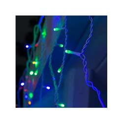 Гирлянда «Бахрома» 3×0.6 м, IP44, УМС, белая нить, 160 LED, свечение мульти, 220 В