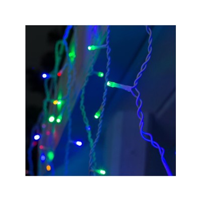 Гирлянда «Бахрома» 3×0.6 м, IP44, УМС, белая нить, 160 LED, свечение мульти, 220 В