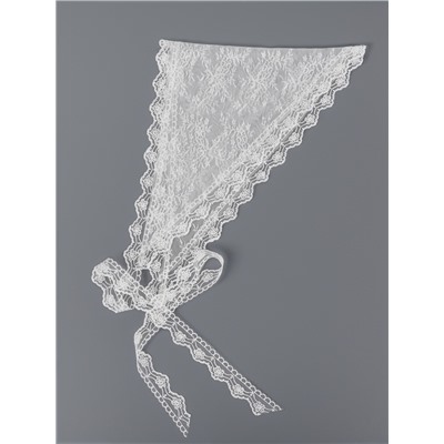 Косынка - платок на пояс MINAKU, кружево, 150×30±3 см, белый