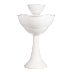 Клумба пластиковая, 2 яруса, d=25–55 см, высота бортика 87 см, на высокой ножке, белая