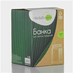Банка для сыпучих BellaTenero «Эко», 3 л, 14.5×21 см, с бамбуковой крышкой, стекло, прозрачная