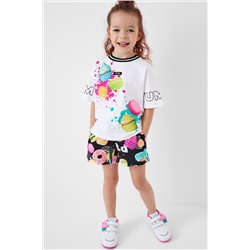 Комплект трикотажный для девочек: фуфайка (футболка), шорты PLAYTODAY, 1240326