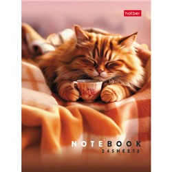 Записная книжка А6  24л клетка "Маленькие ушки" глянц.лам (091640) Хатбер