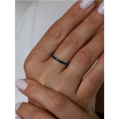 Кольцо из серебра с фианитами родированное 111-10-76-20р