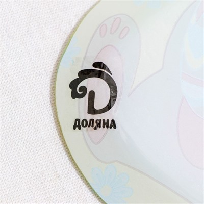 Блюдо стеклянное сервировочное Доляна «Пасхальный кролик», 20×13.5 см