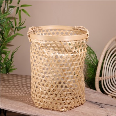 УЦЕНКА Корзина плетёная, 35×35×45 см, бамбук