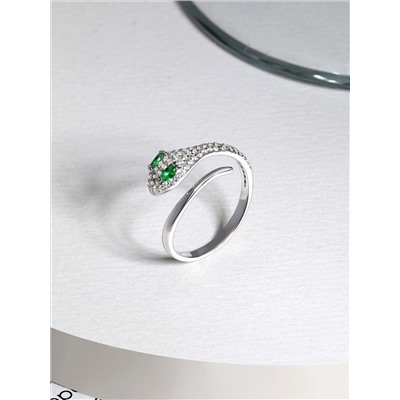 Кольцо из серебра c фианитами родированное - Змея 1-653р23200