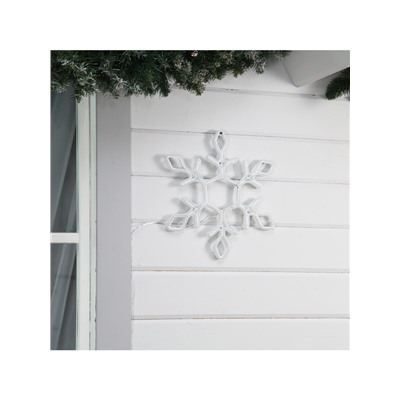 Неоновая фигура «Снежинка», 37 см, 288 LED, 12 В, 8 режимов, свечение белое/тёплое белое