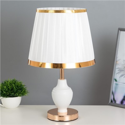 Настольная лампа Энтри 1×60 Вт E27 бело-золотой 25×25×42 см RISALUX