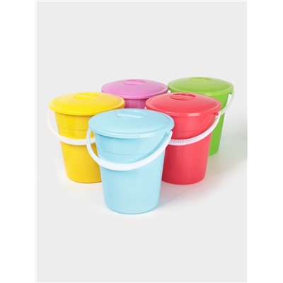 Ведро с крышкой «Евро», 8 л, d=26 см, h=25.2 см, МИКС