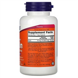 Now Foods, биотин, 10 000 мкг, 120 растительных капсул