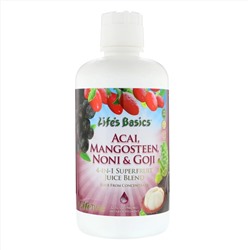 LifeTime Vitamins, Life's Basics, Смесь соков суперфруктов 4-в-1, асаи, гарциния, нони и годжи, 32 ж. унц.(946 мл)