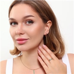 Комплект ювелирная бижутерия коллекция  "Дубай" серьги, кулон и кольцо 17 р, покрытие: позолота, вставка: фианиты, цвет: зеленый, арт.215.411-17