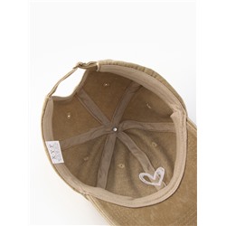 Кепка женская MINAKU «Сердце», размер 56-58, бежевая, вареный деним