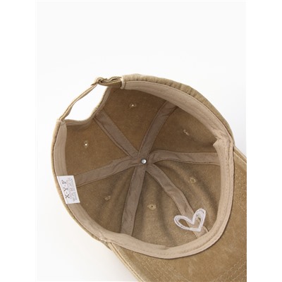 Кепка женская MINAKU «Сердце», размер 56-58, бежевая, вареный деним