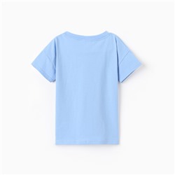 Футболка детская со спущенным плечом, цвет голубой, рост 140 см