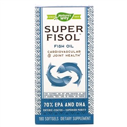 Nature's Way, Super Fisol, рыбий жир, 180 мягких таблеток