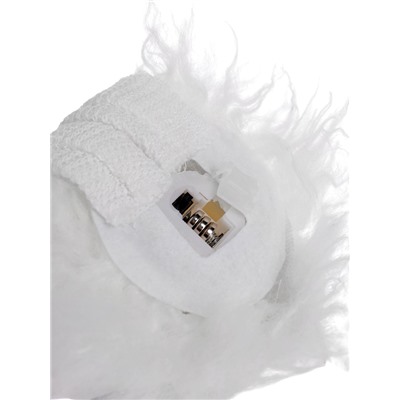 Фигура текстиль «Гном белая шапочка» 33 см, 1 LED, от батареек AG10×3, свечение тёплое белое