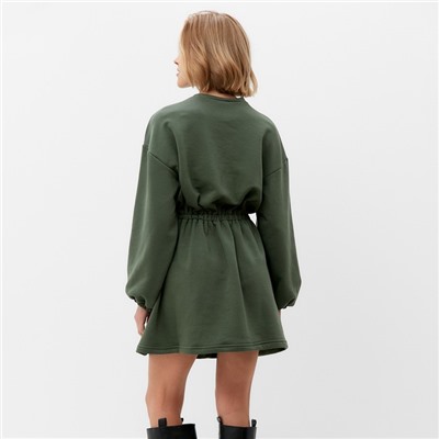 Платье с кулиской женское MINAKU: Casual Collection, хаки, размер 46