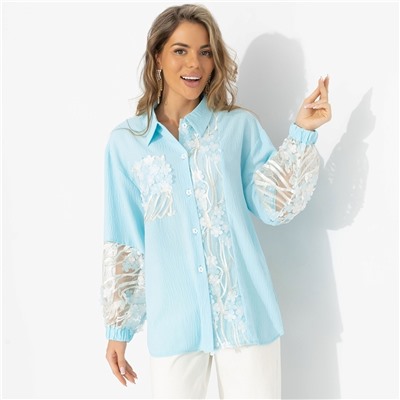Рубашка для эффекта «вау», Смелое решение (бирюзовая)