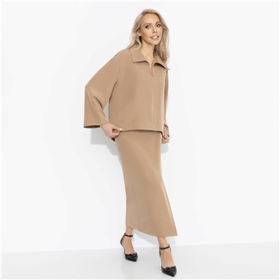 Комплект с юбкой и брошкой, Легкость эмоций (2 в 1, утренний кофе)