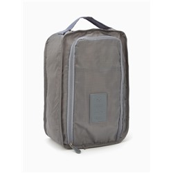 Косметичка дорожная на молнии, с ручкой, с карманом, серая