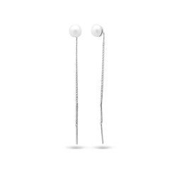 Серьги из серебра жемчуг, см092