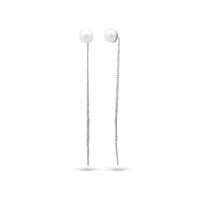 Серьги из серебра жемчуг, см092