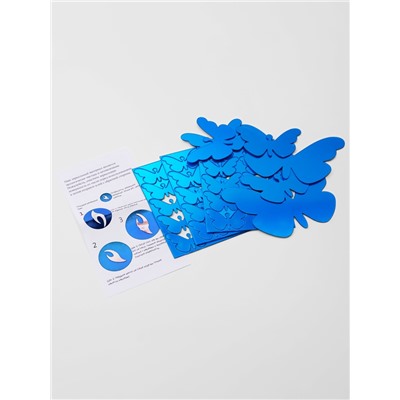 Зеркало настенное «Бабочки», на клеевой основе, акриловое, 36 шт., синее