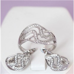 Комплект покрытие родий Н01-1925 размер кольца 17 18 18,5 19