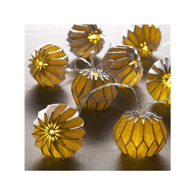 Гирлянда «Нить» 2 м с насадками «Синий фонарик», IP20, прозрачная нить, 10 LED, батарейки AAx2 (нет в комплекте), свечение тёплое белое