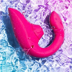 Малиновый вибромассажер для двойной стимуляции Womanizer Blend