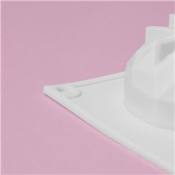 Форма для муссовых десертов и выпечки Доляна «Кристалл», 29.5×17×3.5 см, 6 ячеек (d=6.5 см), силикон, белая