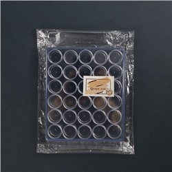 Органайзер для хранения мелочей, 30 баночек, 6 мл, 16×13.5 см, прозрачный