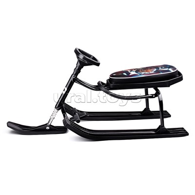 Игрушка Снегокат детский 204 "Вызов" разборный с высокой рамой и со спинкой (Космическое путешествие)