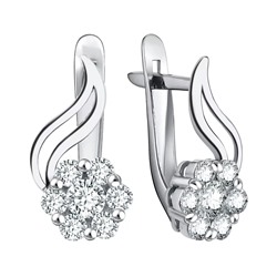 Серьги из серебра куб.циркон., Л-21541