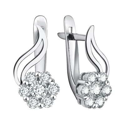 Серьги из серебра куб.циркон., Л-21541