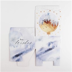 Коробка подарочная новогодняя складная Best wishes, 15×15×7 см, Новый год
