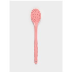 Щётка банная на ручке Доляна, массажёр, 33×6 см, розовая