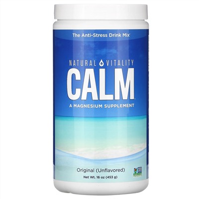 Natural Vitality, CALM, антистрессовая смесь для напитков, оригинальный (без ароматизаторов), 453 г (16 унций)