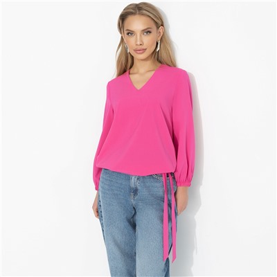 Блуза на резинке с завязками, В зоне внимания (розовый пион)